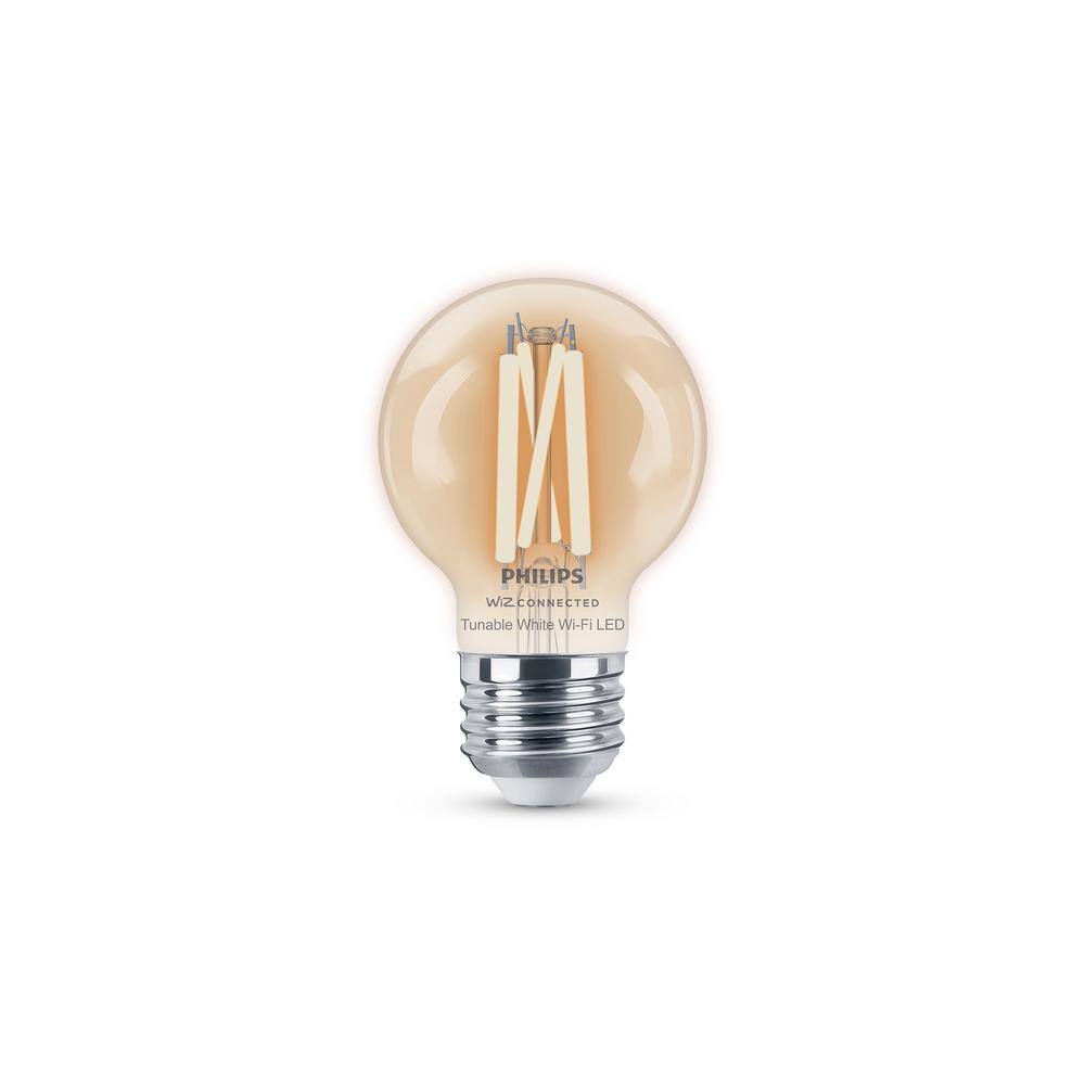 Philips 40-Watt Equivalent G16.5 Smart Wi-Fi LED Tuneable White Light Bulb Powered by WiZ with Bluetooth (1-Pack) 567271