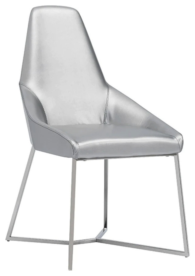 Keziah Modern Pearl Gray Leatherette Dining Chair  Set of 2   Contemporary   Dining Chairs   by Virgil Stanis Design  Houzz