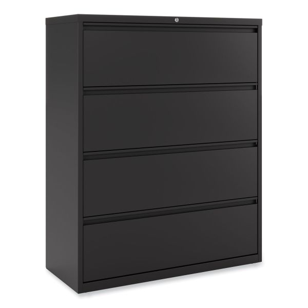 Alera Lateral File， 4 Legal/Letter-Size File Drawers， Black， 42