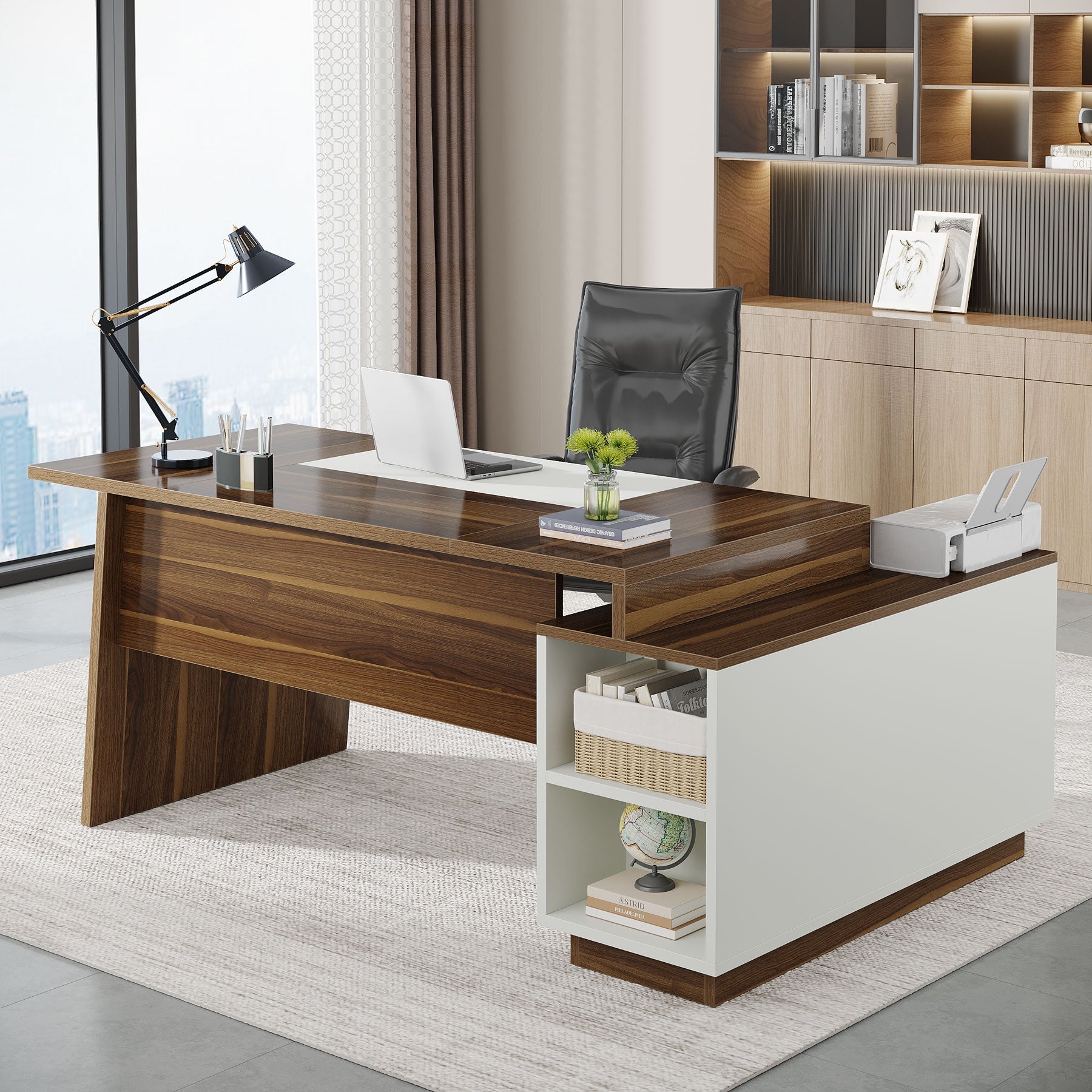 L-Shaped Executive Desk, 70.5