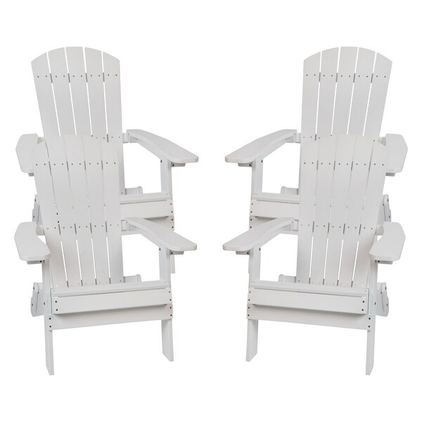 Polyresin Folding Adirondack Indoor/Outdoor Patio Chair (Set of 4)