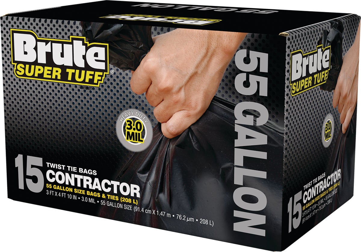 Brute Super Tuff Contractor Trash Bag 55 Gal. Black