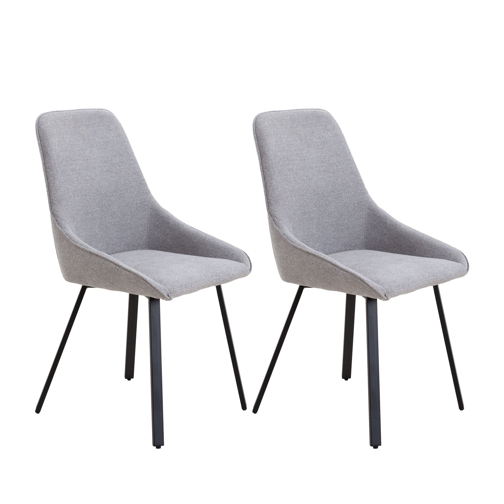 2pcs Upholstered Dining Chair with Metal Legs