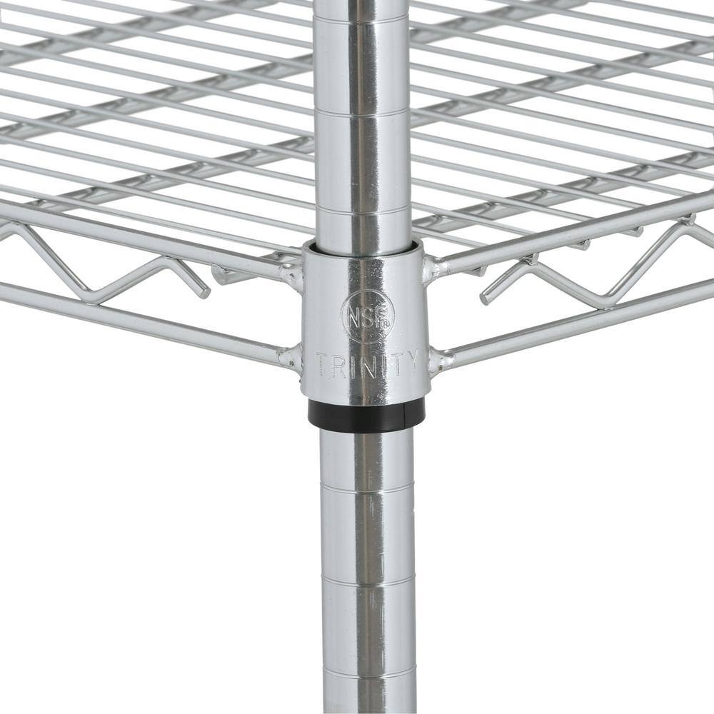 TRINITY EcoStorage 3‐Tier 40.5 in. x 18 in. x 36 in. Cart in Chrome TBFZ-0902