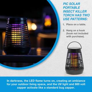 PIC Portable Solar Insect Killer Torch with LED Flame Effect FLPT