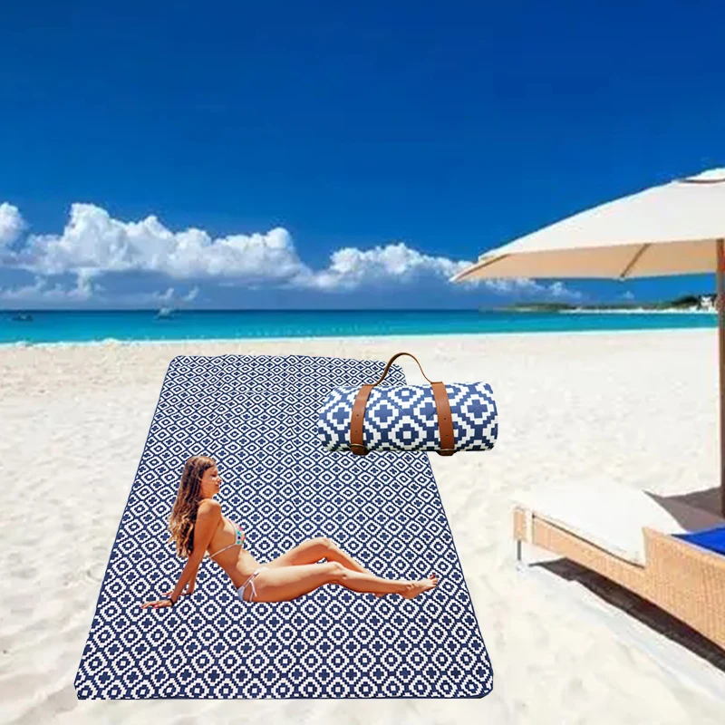 2023 Fashion Styles Outdoor Extra Large Waterproof Sand Proof Portable Camping Beach Mat For Picnic