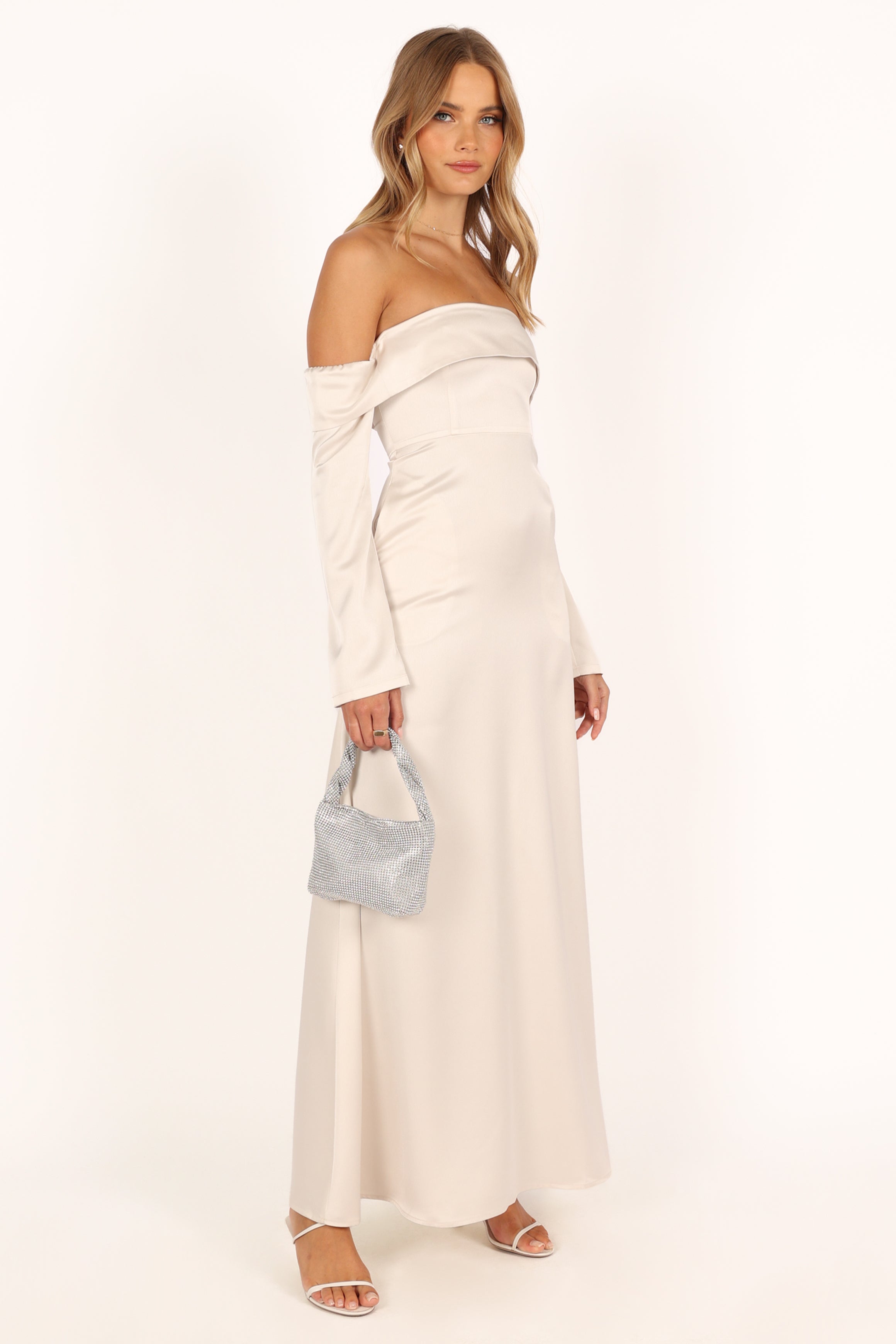 Gigi Off Shoulder Maxi Dress - Cream