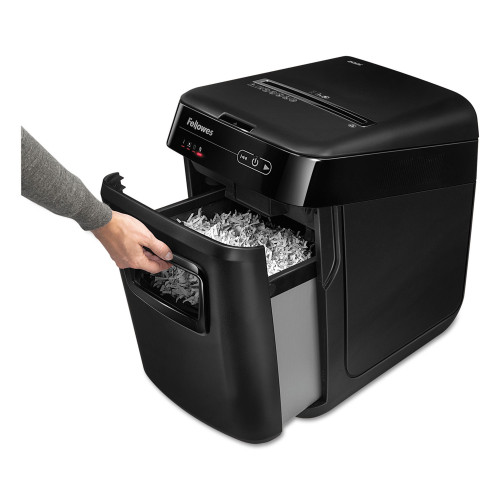 Fellowes AutoMax 200C Auto Feed Cross-Cut Shredder， 200 Auto/10 Manual Sheet Capacity (4653501)