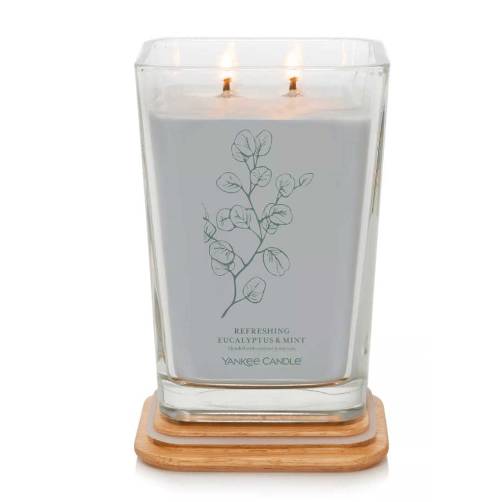 Yankee Candle  Well Living Collection - Large Square Candle in Refreshing Eucalyptus & Mint