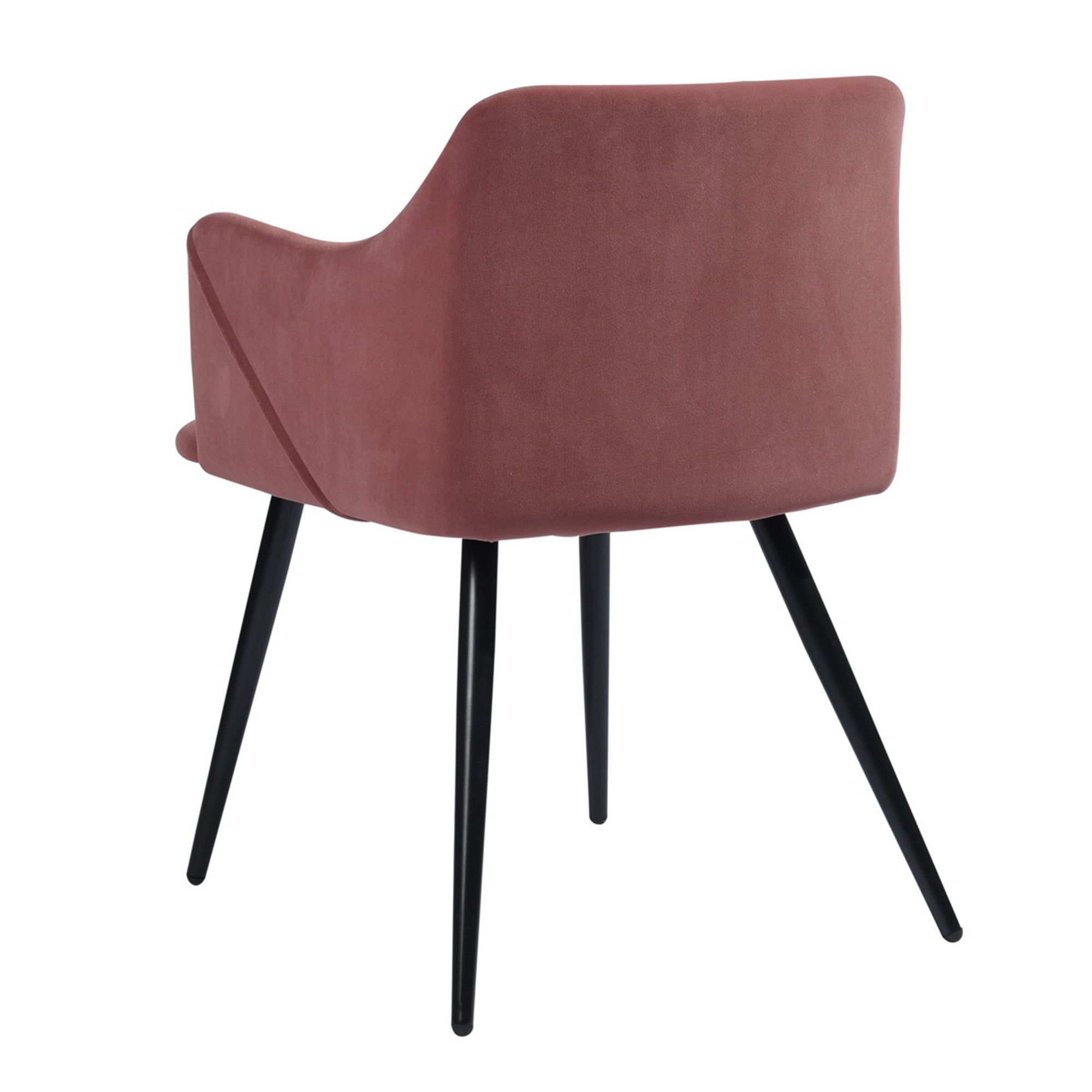 Homy Casa Velvet Upholstered Dining Armchair et of 2 with Metal Legs， Rose