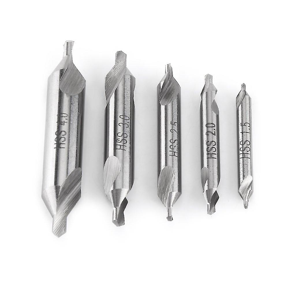 5pcs Drill Chuck Double End Center Drill Bit 60 Degree 1.5/2.0/2.5/3.0/4.0mm