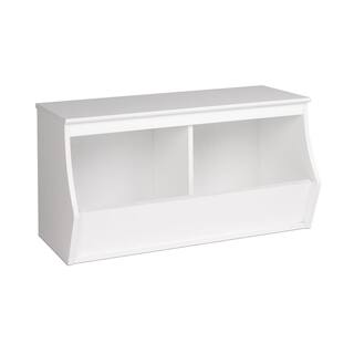 Prepac 18 in. H x 34 in. W x 15.75 in. D White Wood 2-Cube Organizer WUSD-0002-1