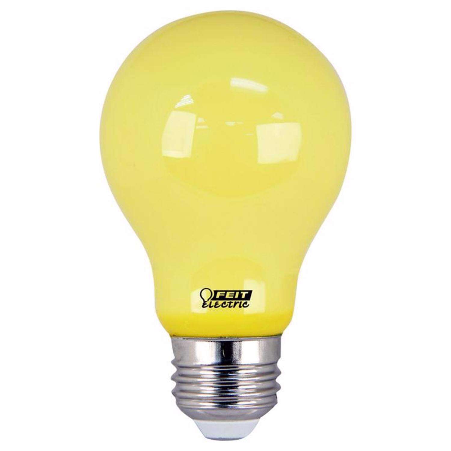 Feit LED Specialty A19 E26 (Medium) LED Bug Light Yellow 60 Watt Equivalence 1 pk