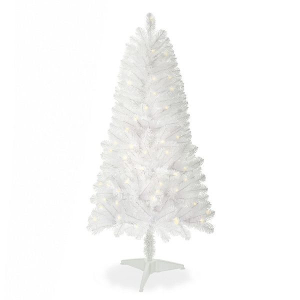 4foot PreLit 100 Warm White LED Lights Artificial Christmas Spruce Tree