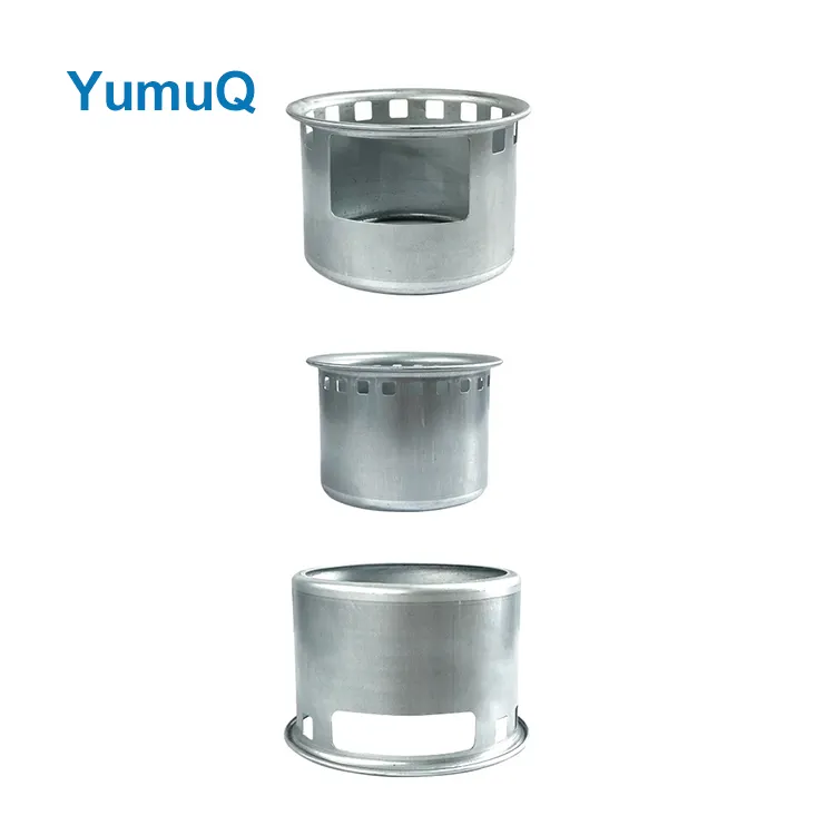 YumuQ 21cm Lightweight Stainless Steel Portable Foldable Wood Burning Camping Stove For Outdoor Hiking