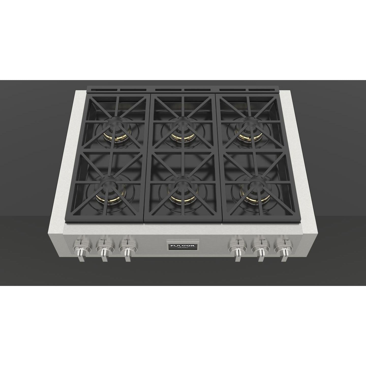 Fulgor Milano 36-inch Buit-in Gas Rangetop with 6 Burners F6GRT366S1