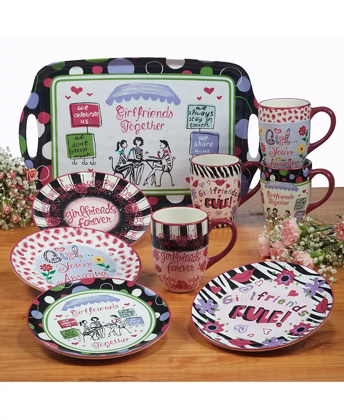 Certified International Lolita Girlfriends Together 3-PC Melamine Serving Set