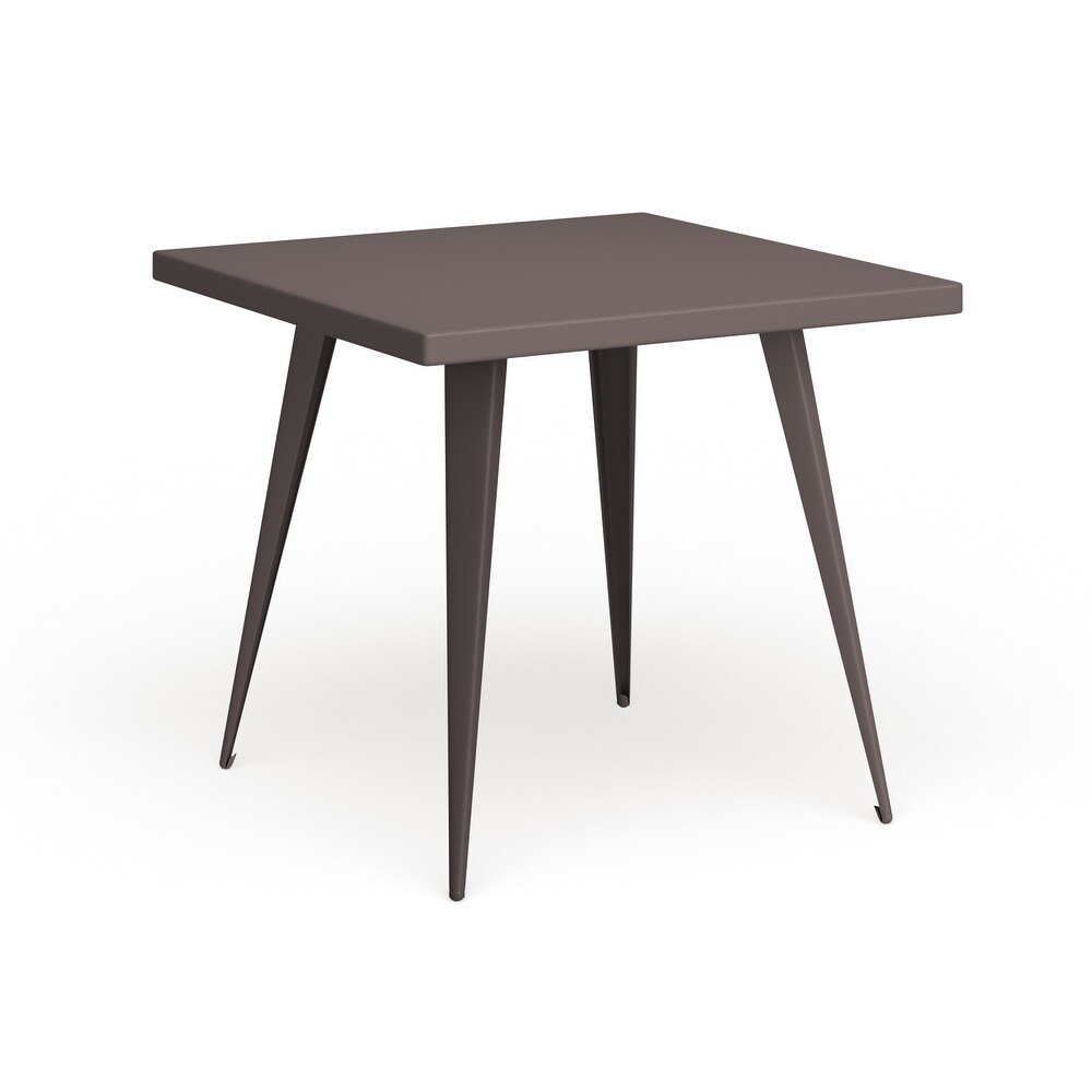 Carbon Loft Swan Industrial Square Metal Dining Table   N/A