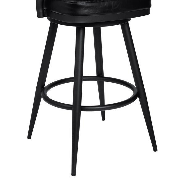 Justin Swivel Counter or Bar Stool in Faux Leather and Metal