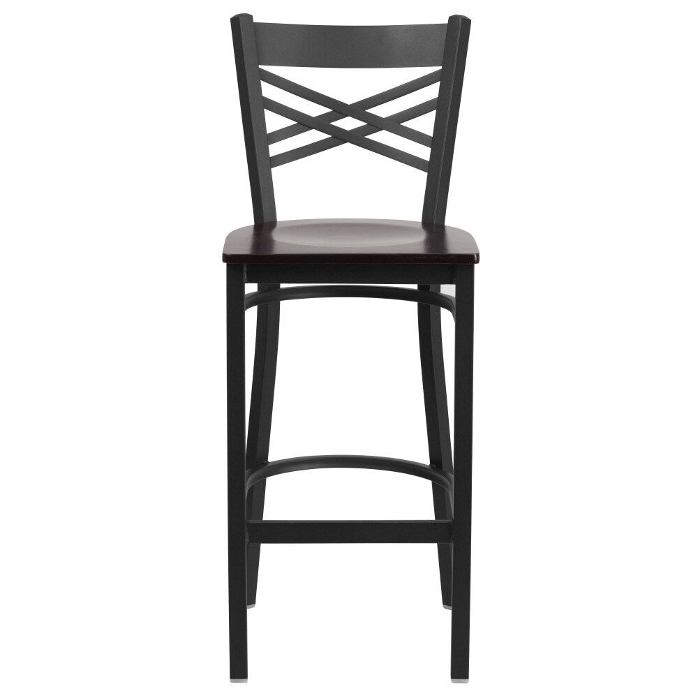 2 Pack ''X'' Back Metal Restaurant Barstool   17\