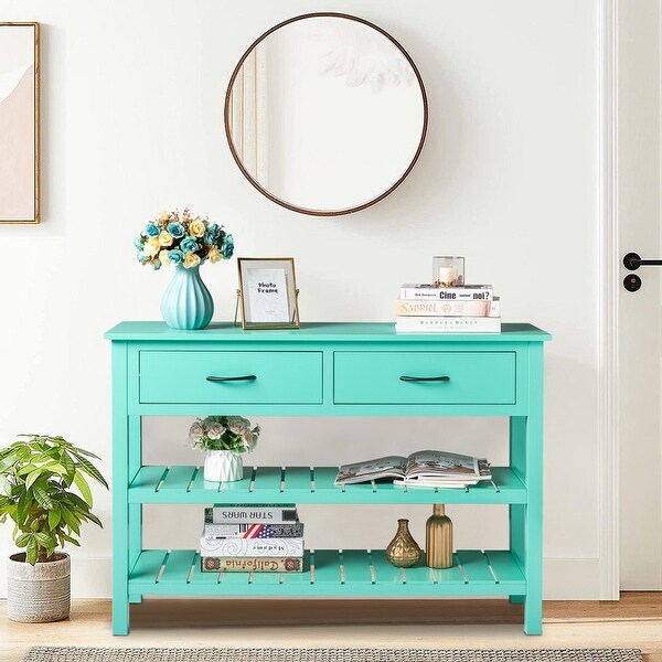 3-Tier Entryway Living Room Console Table with 2 Drawers