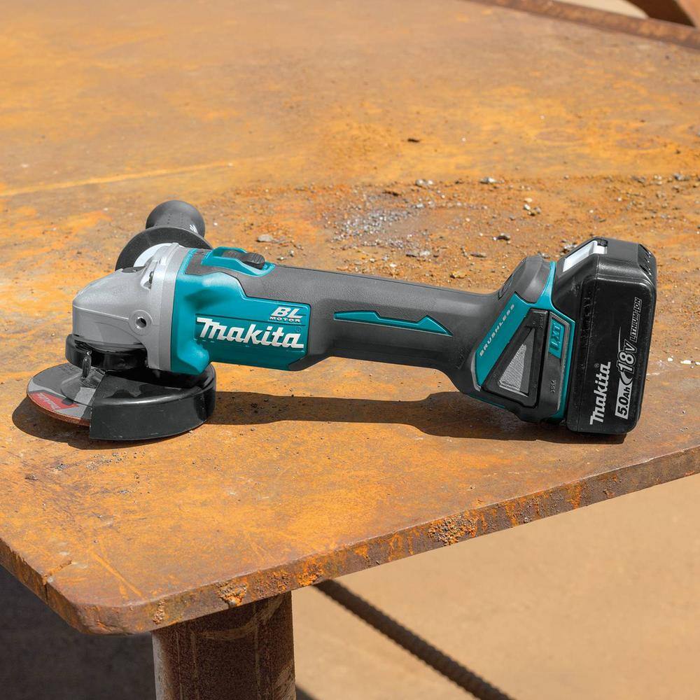 Makita 18V LXT Brushless Cordless 4-12 in.5 in. Cut-OffAngle Grinder KitBonus 5 in. Dust Extracting Surface Grinding Shroud XAG04T-195236-5