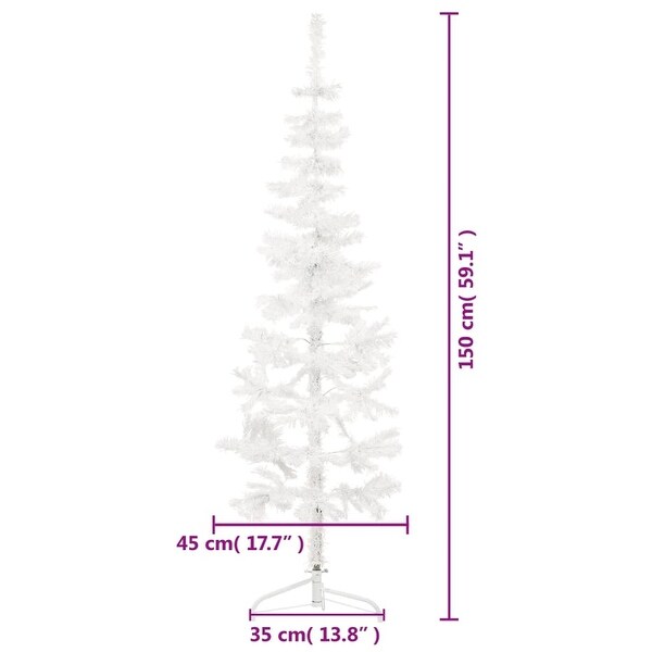 vidaXL Christmas Tree Decoration Slim Artificial Half Xmas Tree with Stand