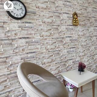 Dundee Deco Falkirk Uffcott 39.4 in. x 9.8 in. Beige Pink Brown Faux Ancient Brick Styrofoam 3D Decorative Wall Panel (14-Pack) UFHDA04-14