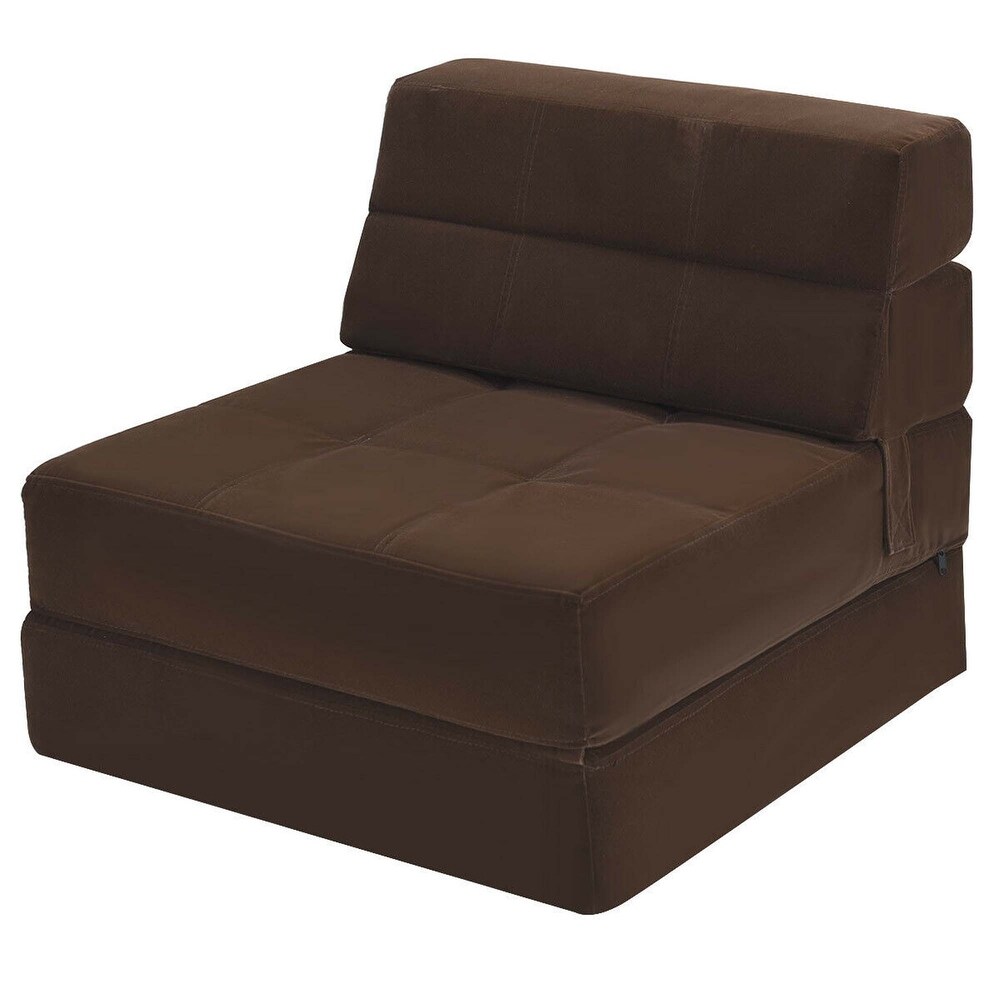 Tri Fold Fold Down Chair Sleeper Dorm Game Bed Couch Lounger