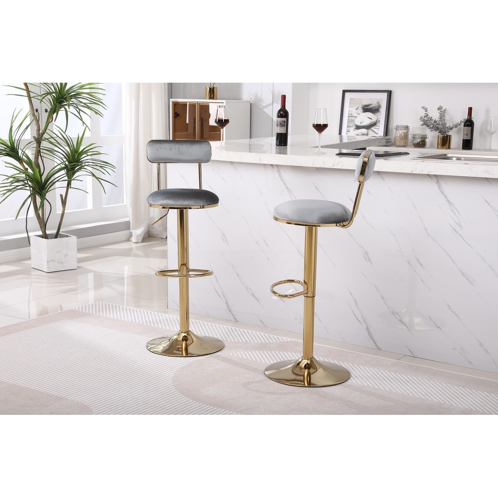 Bar Stools with Back and Footrest Counter Height Dining Chairs 2pcs/ctn