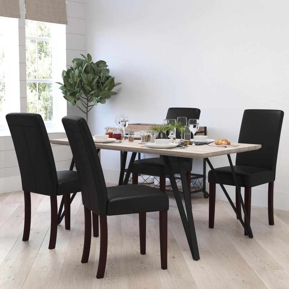 4 Pack Panel Back Parson  x27s Chairs With Solid Hardwood Frames   Transitional   Dining Chairs   by Merrick Lane  Houzz