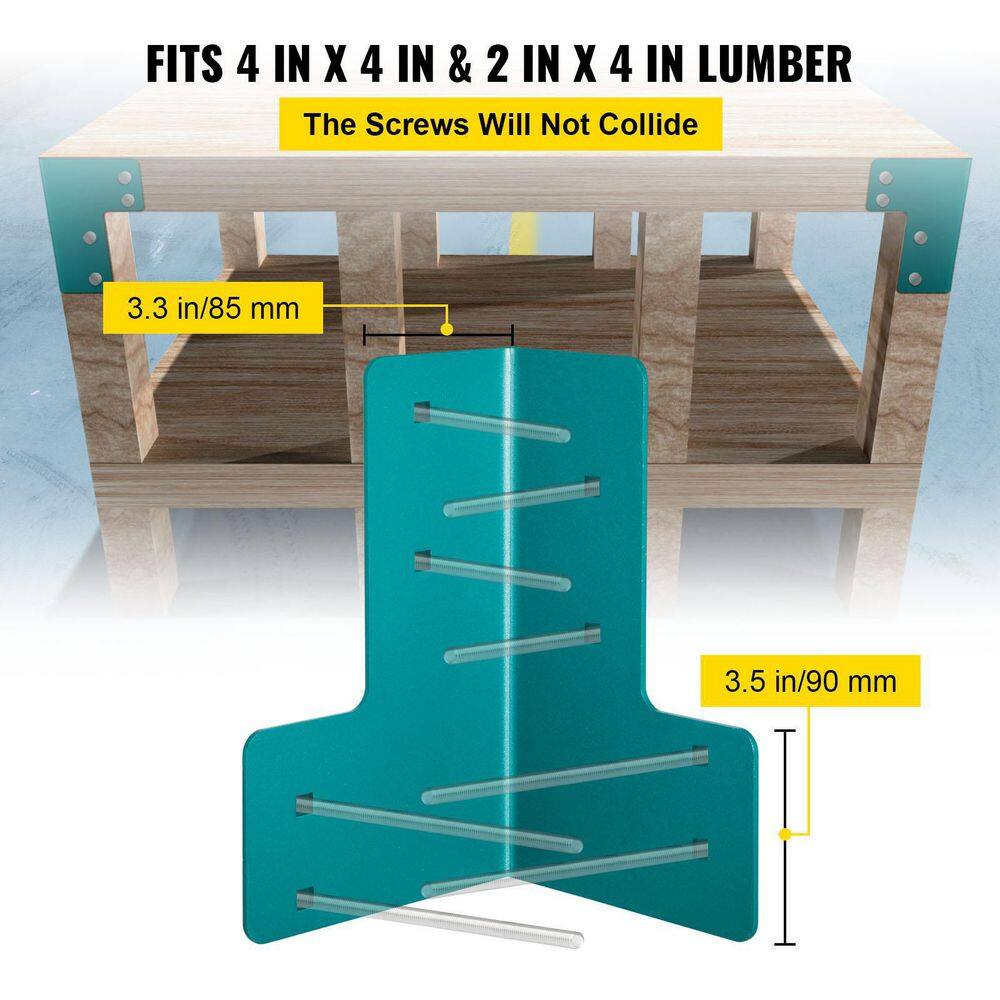 VEVOR Workbench Corner Brackets 48 lbs. Shop Table Bracket Kit 4mm Galvanized Steel for Heavy-Duty Deck Edge (8-Pieces) LJJDZGZTJ8PCSM0K4V0