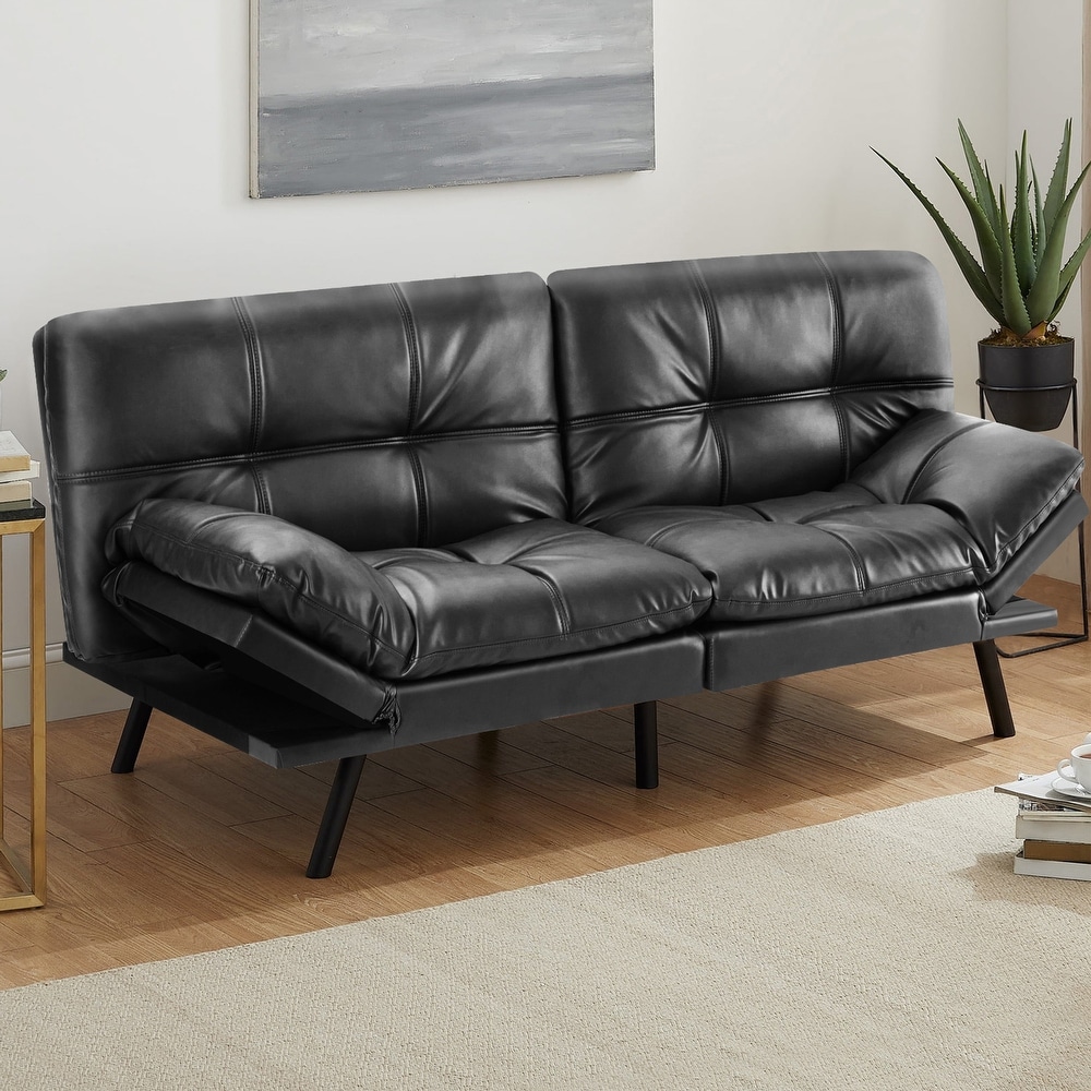 CUSchoice Futon Sofa Bed: Convertible Sleeper Couch with Memory Foam Loveseat   33*71*32（inch）