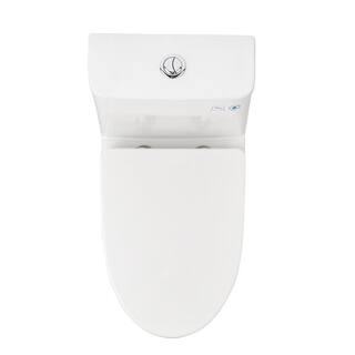 Hanikes One-Piece 1.11.6 GPF Dual Flush Elongated Toilet in White Seat Included WaterSense Toilet AR134E