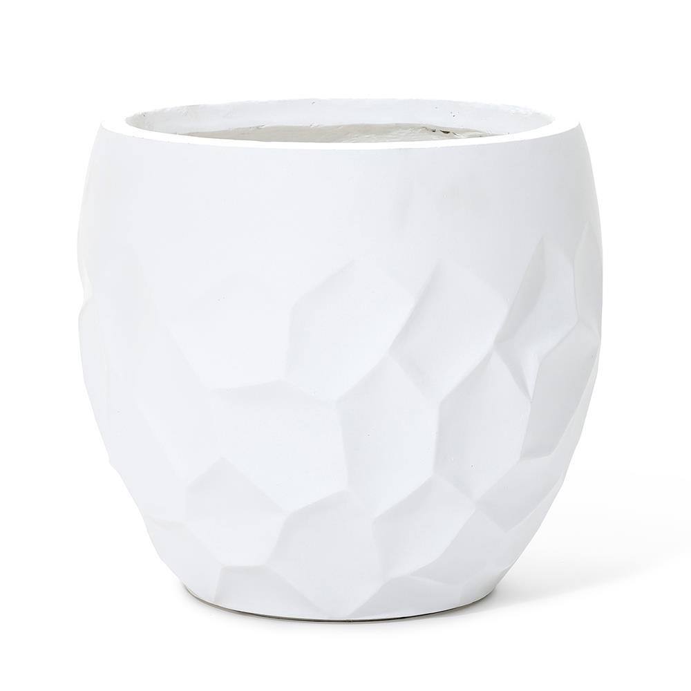 LuxenHome 14.5 in. W x 13.2 in. H White Ceramic Individual Pot WHPL1967-W