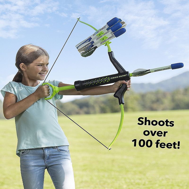 HearthSong - Bow and Arrow Set for Kids ，  32L Bow and 6 10L Foam-Tipped Arrows