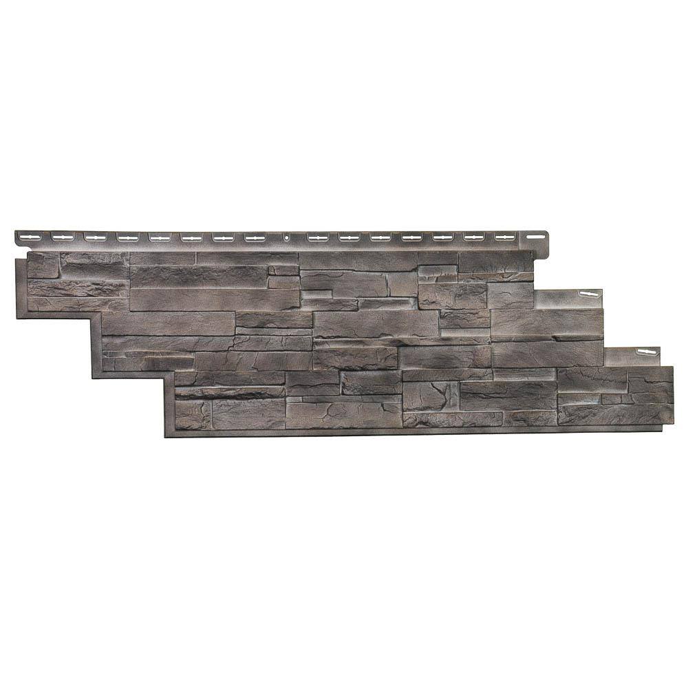 Novik Stone DS - 13.13 in. x 41.5 in. Dry Stack Stone in Flint (25.18 sq. ft. per Box) Vinyl Siding 100540010