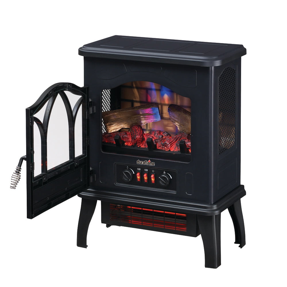 Duraflame® 3D Infrared Quartz Electric Fireplace Stove Heater, Black