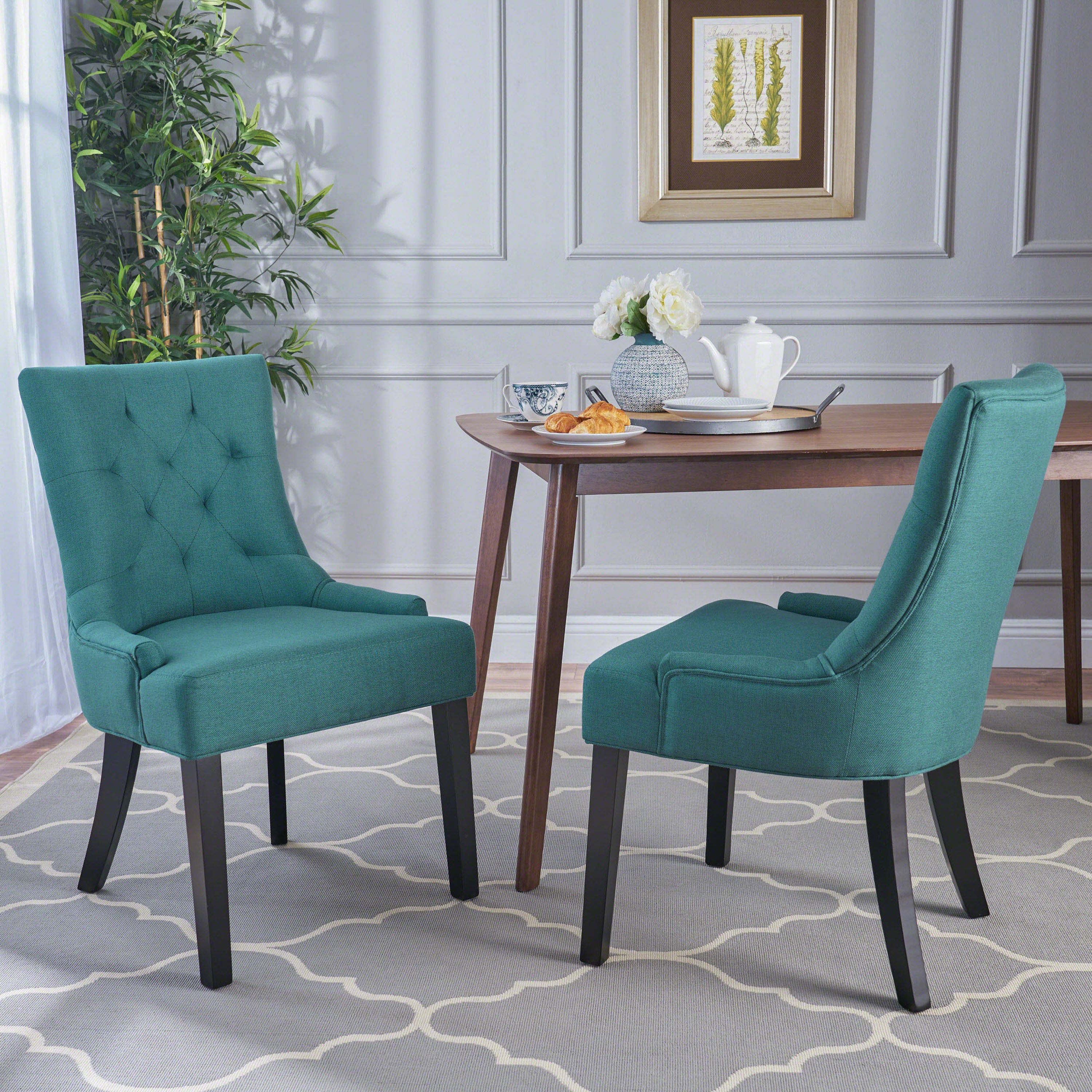 Stacy Tufted Fabric Dining Chairs (Set of 2)