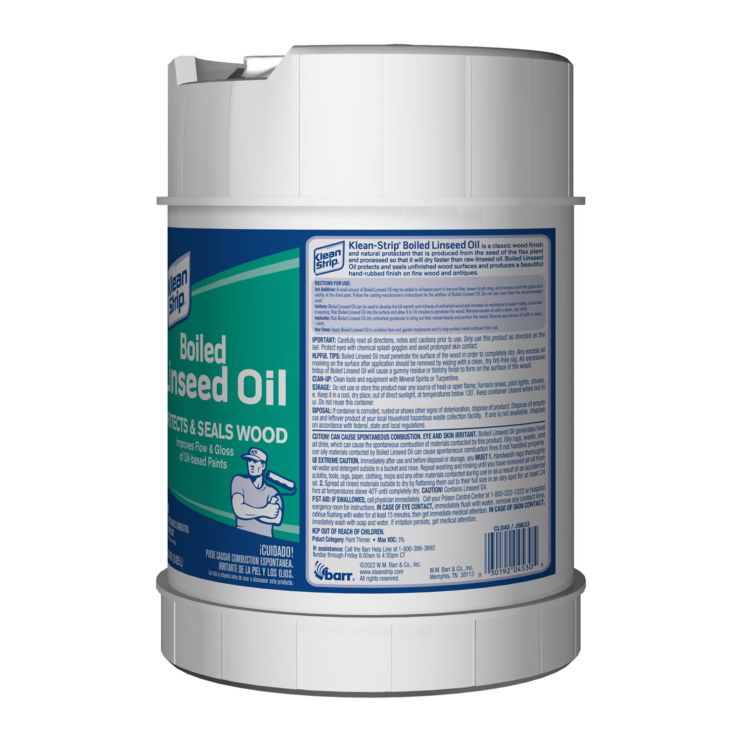 Klean Strip Transparent Clear Oil-Based Linseed Oil Modified Alkyd Boiled Linseed Oil 5 gal