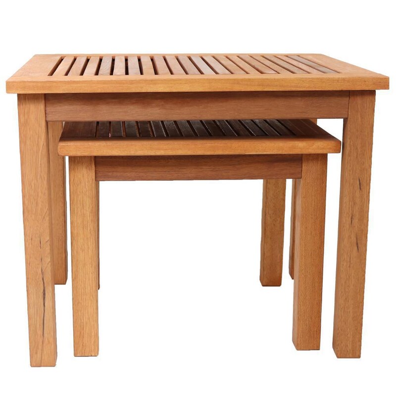 Ultimate Patio Meranti Wood Outdoor Nesting Side Tables