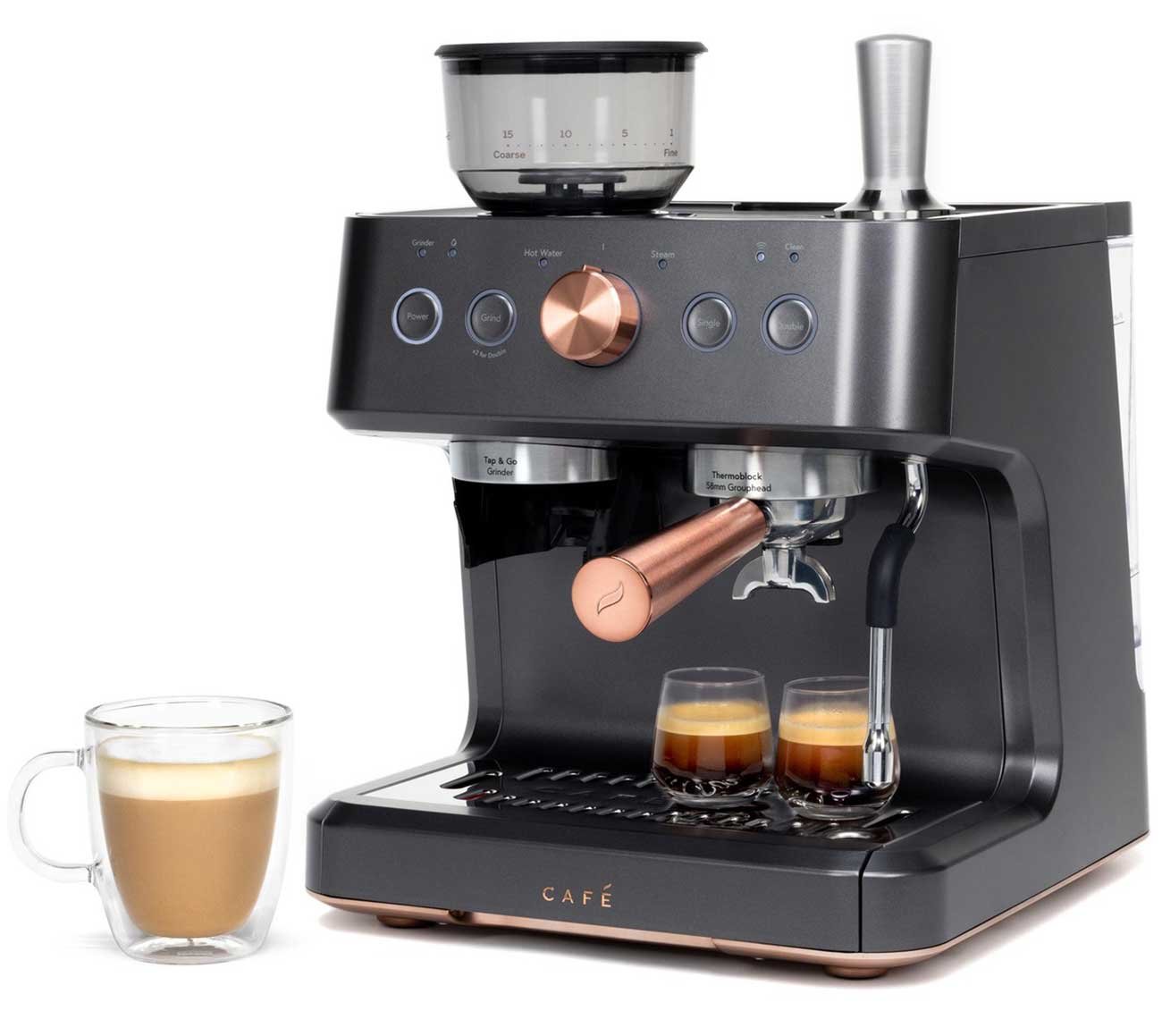 Cafe Bellissimo Matte Black Semi Automatic Espresso Machine