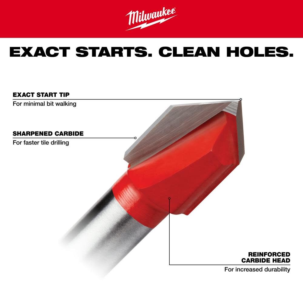 Milwaukee 4 pc Glass and Tile Bit Set 48-20-8988 from Milwaukee