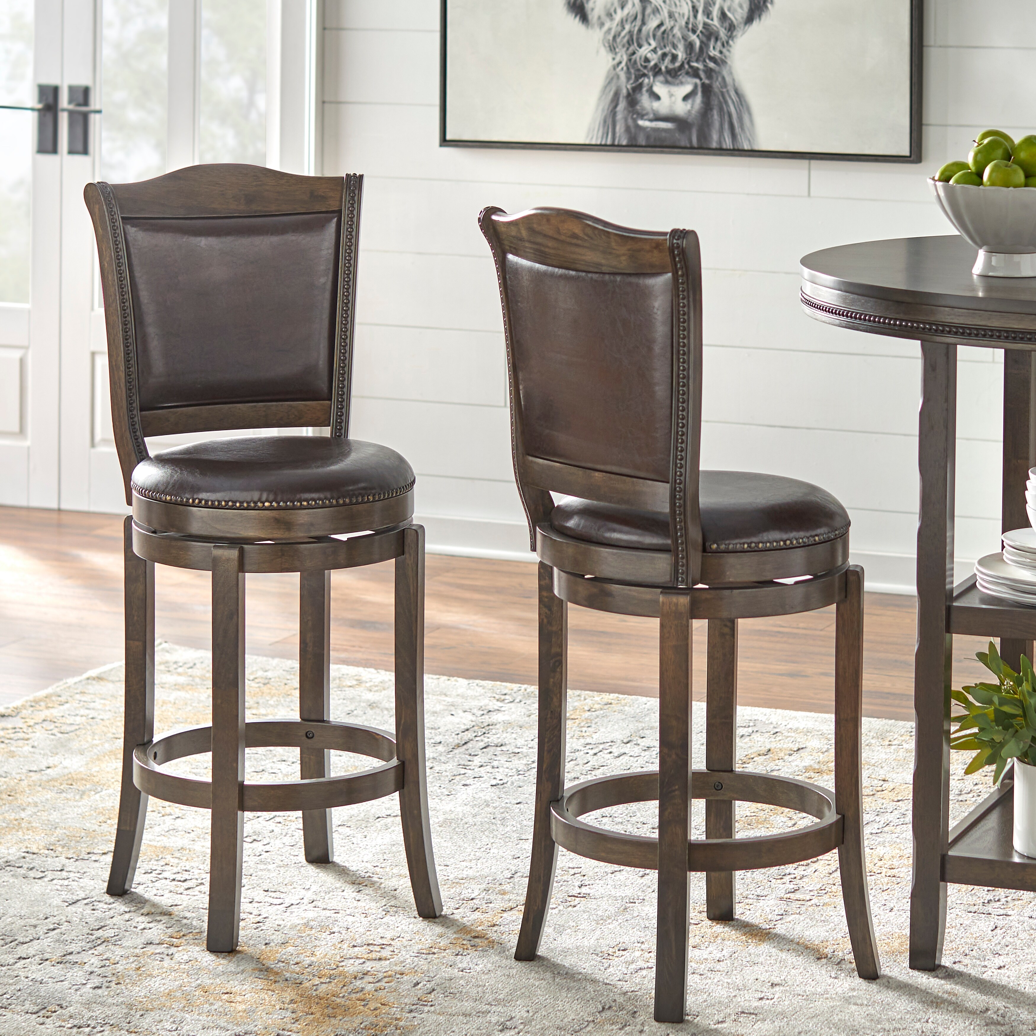 Simple Living Adam Armless Swiveling Pub Stools (Set of 2)