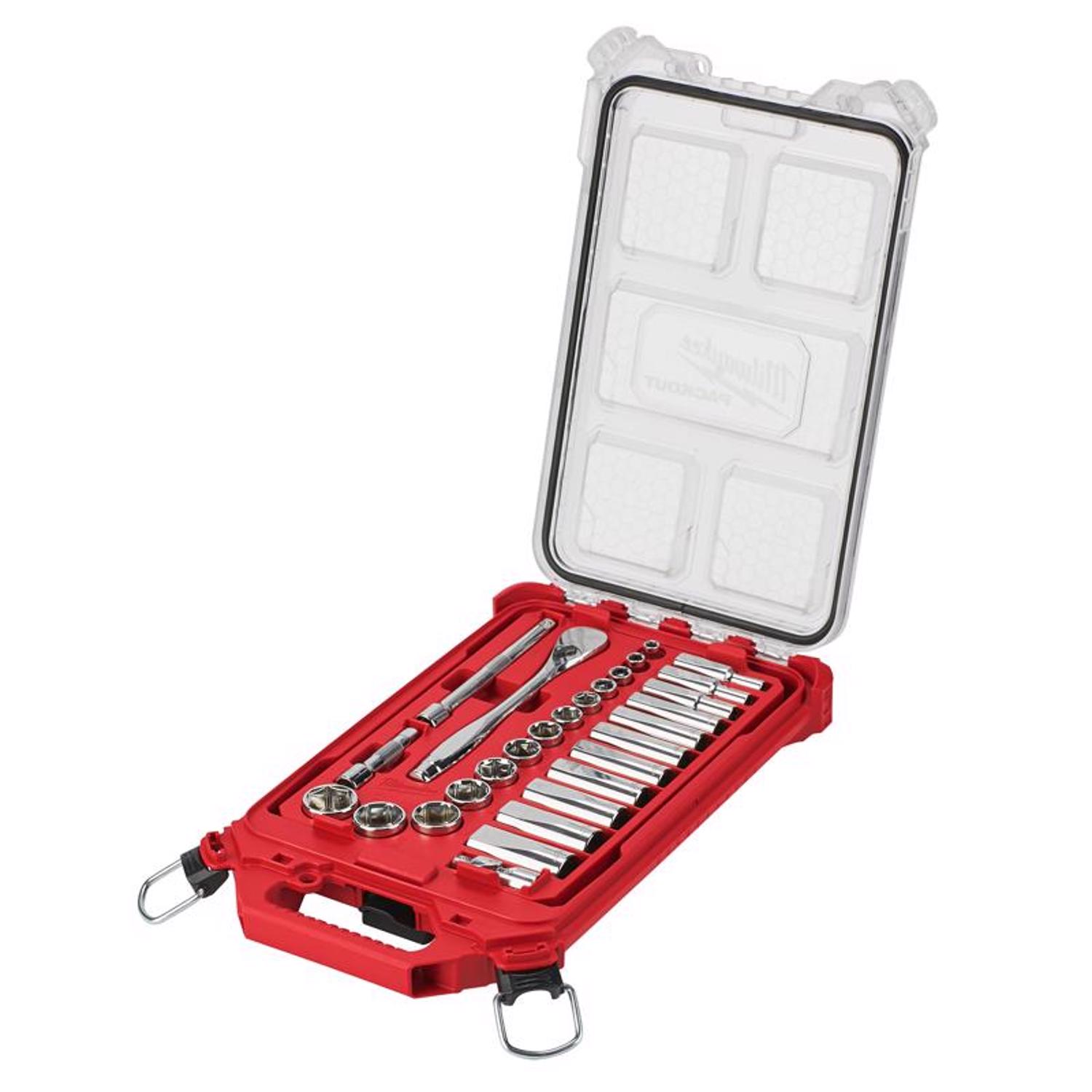 MW Packout 3/8 in. drive SAE Ratchet and Socket Set