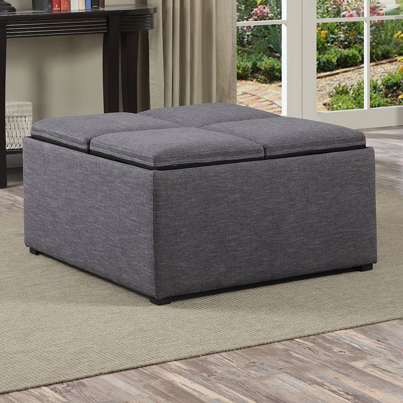 Simpli Home Avalon Coffee Table Storage Ottoman