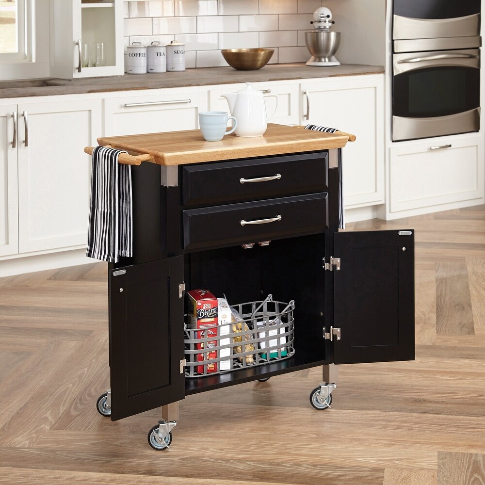 Homestyles Dolly Madison Kitchen Cart with Wood Top