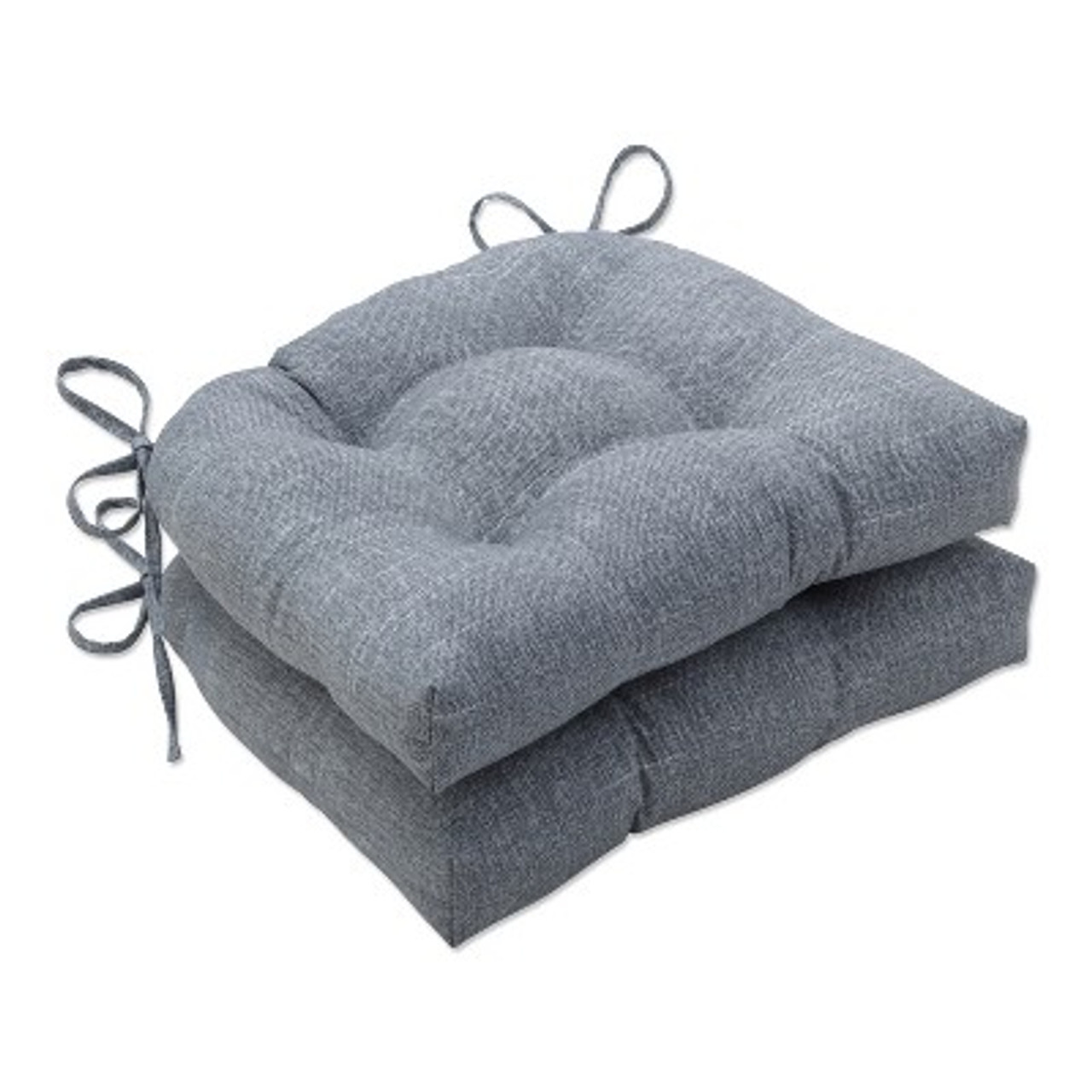 2pk Outdoor/Indoor Reversible Chair Pad Set Tory Graphite Gray - Pillow Perfect