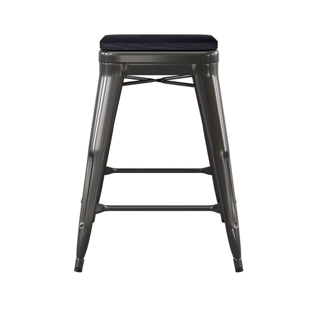 Weather Backless Commercial Bar Stool with Poly Resin Seat