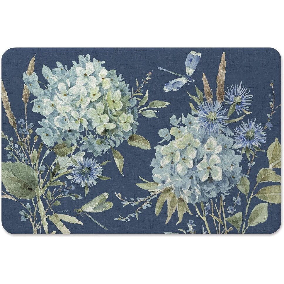 CounterArt Bohemian Blue Memory Foam Comfort Floor Mat 30 inch by 20 inch Made in The USA   30x20x.316